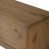 Featuring Bergstrom Warm Natural Oak Veneer Media Console by Four Hands at Amethyst Home. Light, natural oak reflects the New American inspiration behind this storage-driven console of warm, natural oak. Elevated on tapered legs with corner relief accents, its asymmetrical design offers storage for your media needs and more. Overall Dimensions: 84.00"w x 18.0. Amethyst Home provides interior design, new home construction design consulting, vintage area rugs, and lighting in the Seattle metro area.