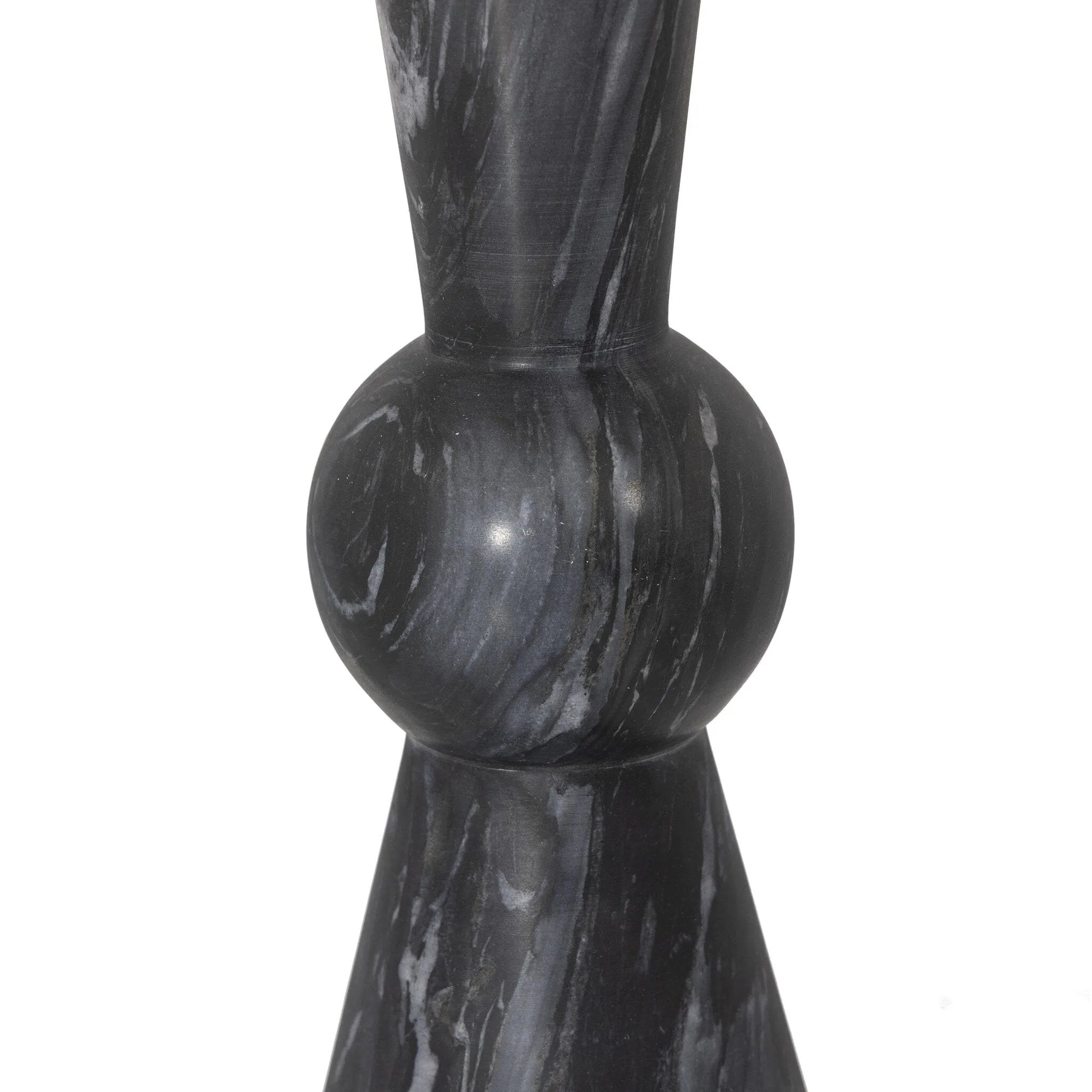 Featuring Bibianna Black Italian Marble Table Lamp by Four Hands at Amethyst Home. Polished forms define this sculptural table lamp, featuring a base of black Italian marble with distinctive white veining and a tapered flax linen shade.
Overall Dimensions: 20.0" L x 20.0 " W x 24.5" H
Materials: Solid Marble, Stainless Steel, ThermoplasticWeight: 12.21 lbs. Amethyst Home provides interior design, new home construction design consulting, vintage area rugs, and lighting in the Nashville metro area.