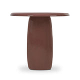 Add an extra surface anywhere with a pedestal end table with a glossy plum finish Amethyst Home provides interior design, new home construction design consulting, vintage area rugs, and lighting in the Des Moines metro area.