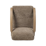Soft texture and eye-catching contours fuse in this comfort-driven accent chair, pairing a low, luxurious shearling seat and