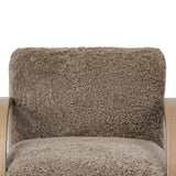 Soft texture and eye-catching contours fuse in this comfort-driven accent chair, pairing a low, luxurious shearling seat and