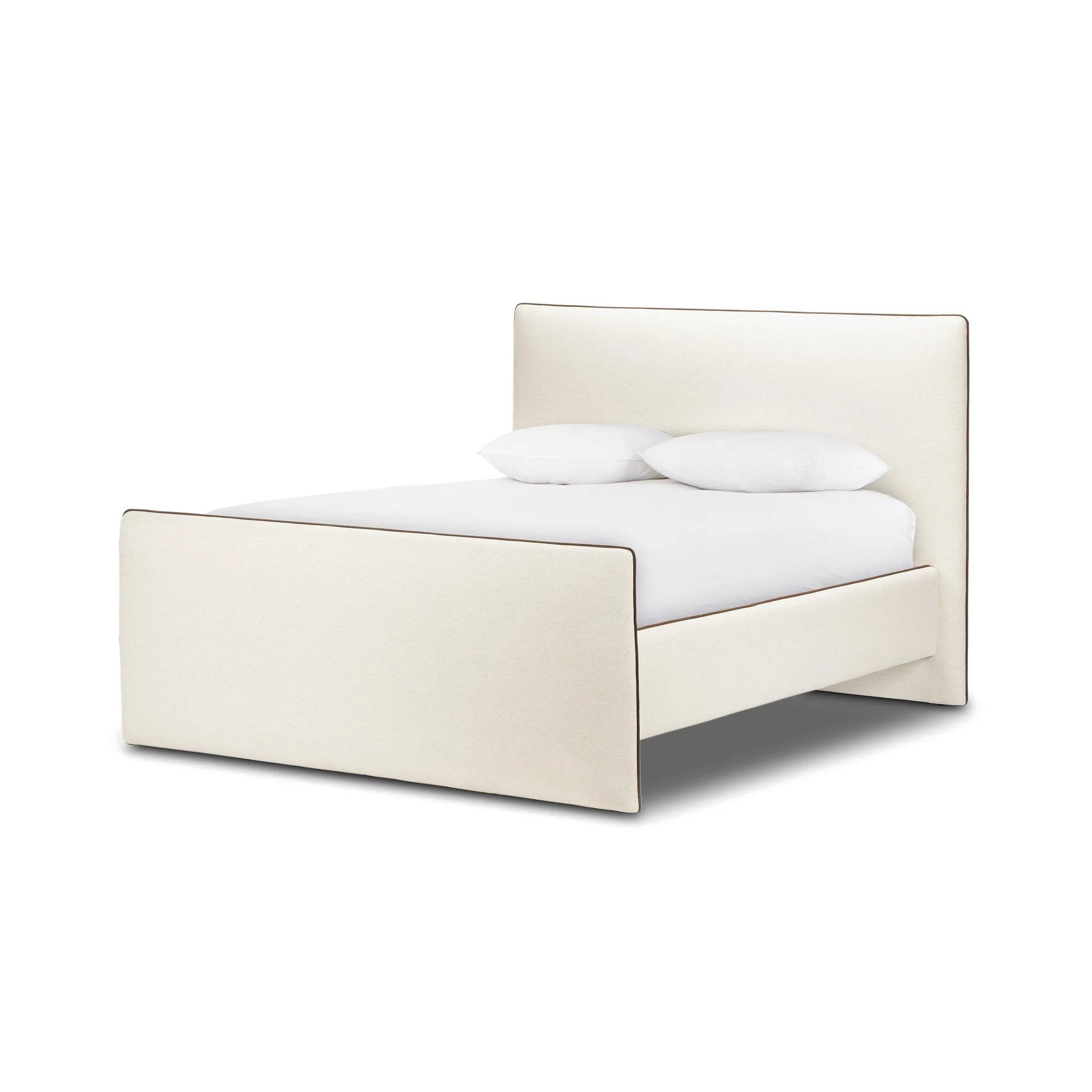 Streamlined with contrast piping, an upholstered bed offers relaxed comfort with an edge of modern detail. Upholstered in Crypton® performance fabric for a perfectly tailored look, the performance fabric is specially engineered for protection against stains, moisture and odor Amethyst Home provides interior design, new home construction design consulting, vintage area rugs, and lighting in the Washington metro area.