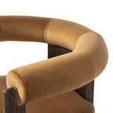 Featuring Canon Stax Rust Dining Chair by Four Hands at Amethyst Home. For a confident mix of soft curves and clean lines, this three-leg dining chair pairs a solid oak frame and low barrel back with rich, rust-colored upholstery.Overall Dimensions: 29.00"w x 23.25"d x 29.75"hWeight : 35.27 lbsMaterials : 100% Polyester, Solid Oak. Amethyst Home provides interior design, new home construction design consulting, vintage area rugs, and lighting in the Miami metro area.