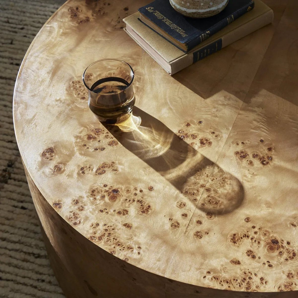 Featuring Caya Caramel Burl Coffee Table by Four Hands at Amethyst Home. Simple drum shaping showcases the natural artistry of the richly grained caramel burl veneer. Its compact size is ideal for smaller spaces.
Overall Dimensions: 31.5" L x 31.5 " W x 13.75" H
Collection: HughesColors: Caramel BurlMaterials: Light Maple Veneer, Poplar PlywoodWeight: 44.09 . Amethyst Home provides interior design, new home construction design consulting, vintage area rugs, and lighting in the Portland metro area.