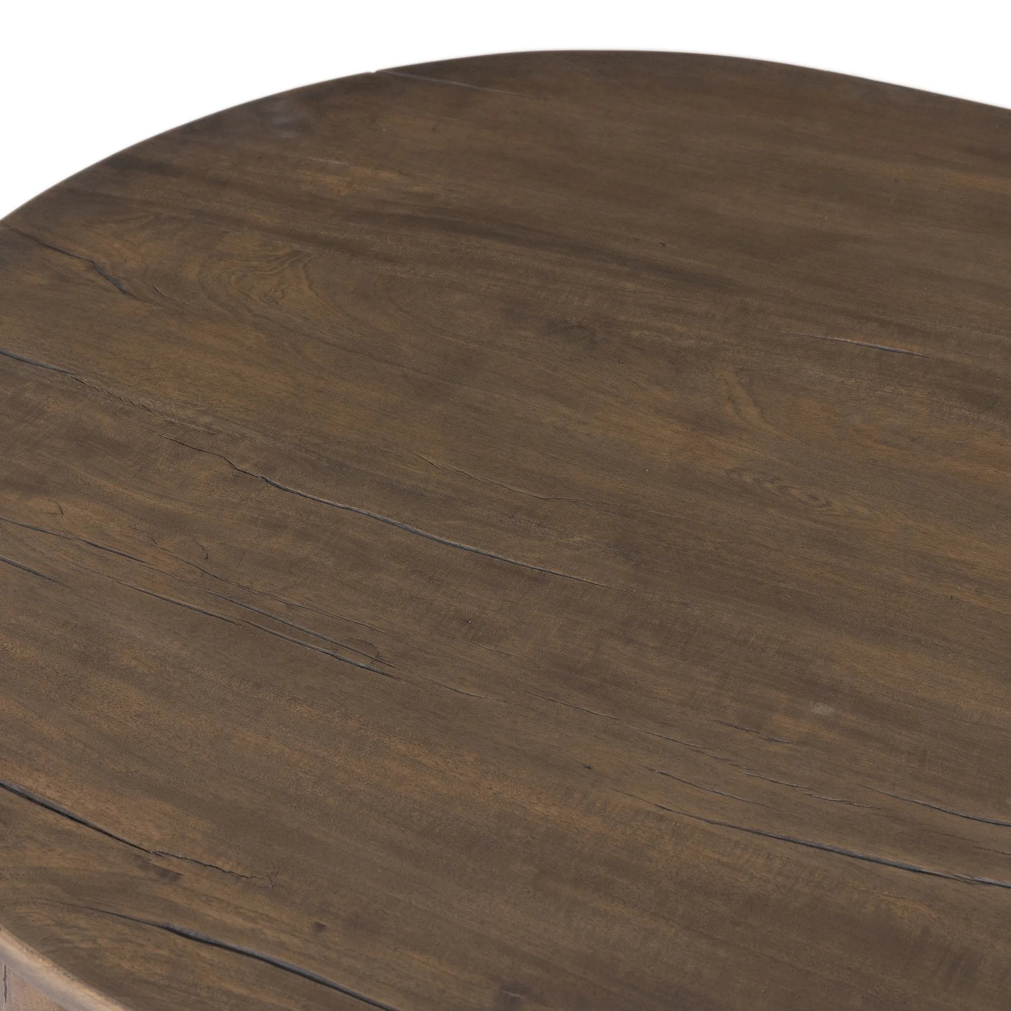 Crafted from brown reclaimed wood enriched with natural antiquing. A rounded bullnose edge and the lower shelf add functionality, while the round ball details provide a crafted finish. A design collaboration by Amber Lewis and Four Hands. This item has limited online distribution and may not be sold on websites without prior approval. Amethyst Home provides interior design, new home construction design consulting, vintage area rugs, and lighting in the Monterey metro area.