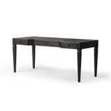 Featuring Claude Distressed Black Oak Veneer Desk by Four Hands at Amethyst Home. This refreshed directoire-style desk pairs a 100% top-grain leather inset top with a unique reverse breakfront and recessed center drawer. Finished in distressed black oak, it offers the workspace a classic yet updated feel.
Overall Dimensions: 28.0" L x 68.0 " W x 30.0" H
Mate. Amethyst Home provides interior design, new home construction design consulting, vintage area rugs, and lighting in the Portland metro area.