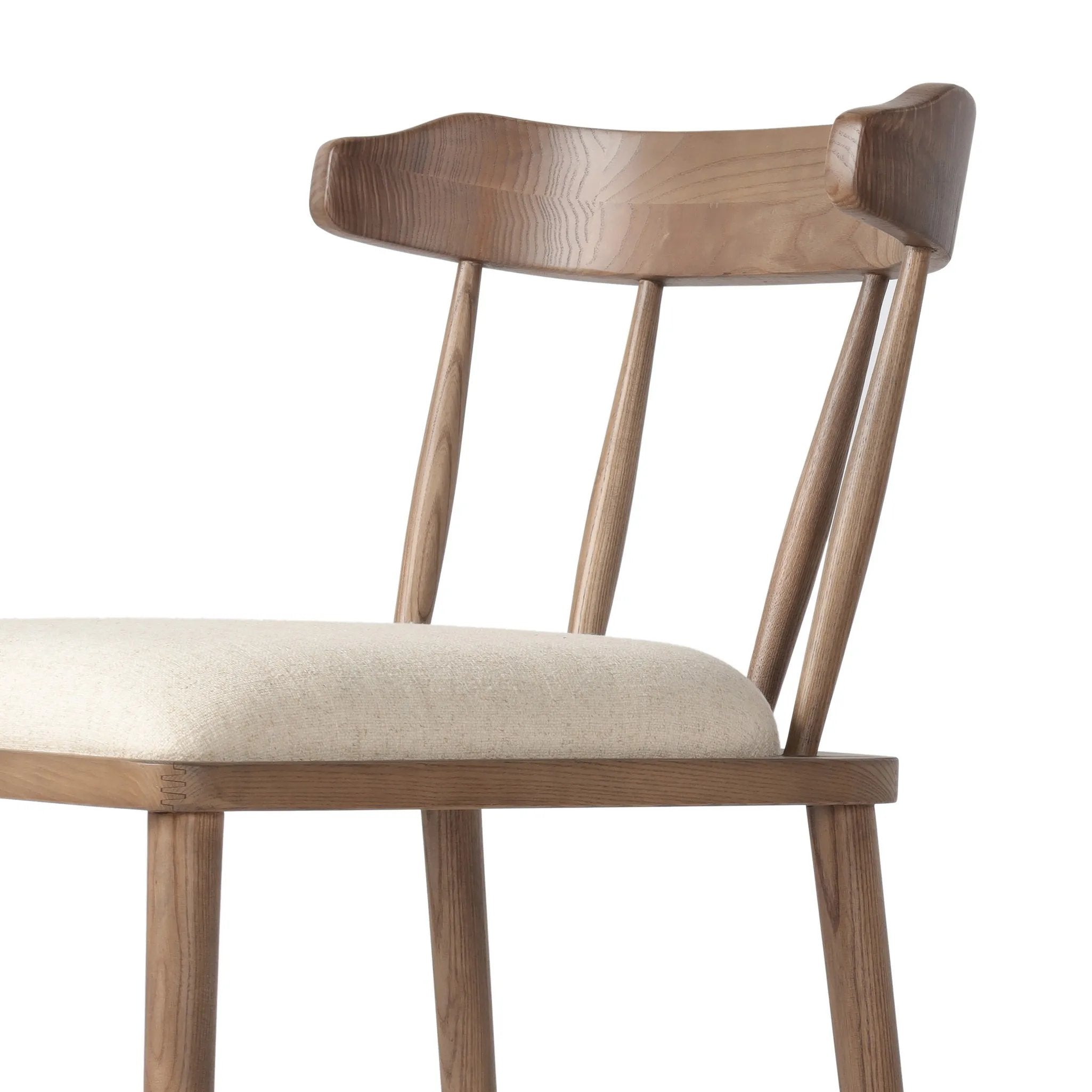 Featuring Colter Antwerp Natural Counter Stool by Four Hands at Amethyst Home. Made from solid ash with an amber finish, this versatile counter stool pairs an airy back with tapered spindles, for a simple, inviting look. A fixed upholstered seat of high-performance fabric adds a smart, comfortable touch. Steam regularly for a crisper fabric look. Performa. Amethyst Home provides interior design, new home construction design consulting, vintage area rugs, and lighting in the Los Angeles metro area.