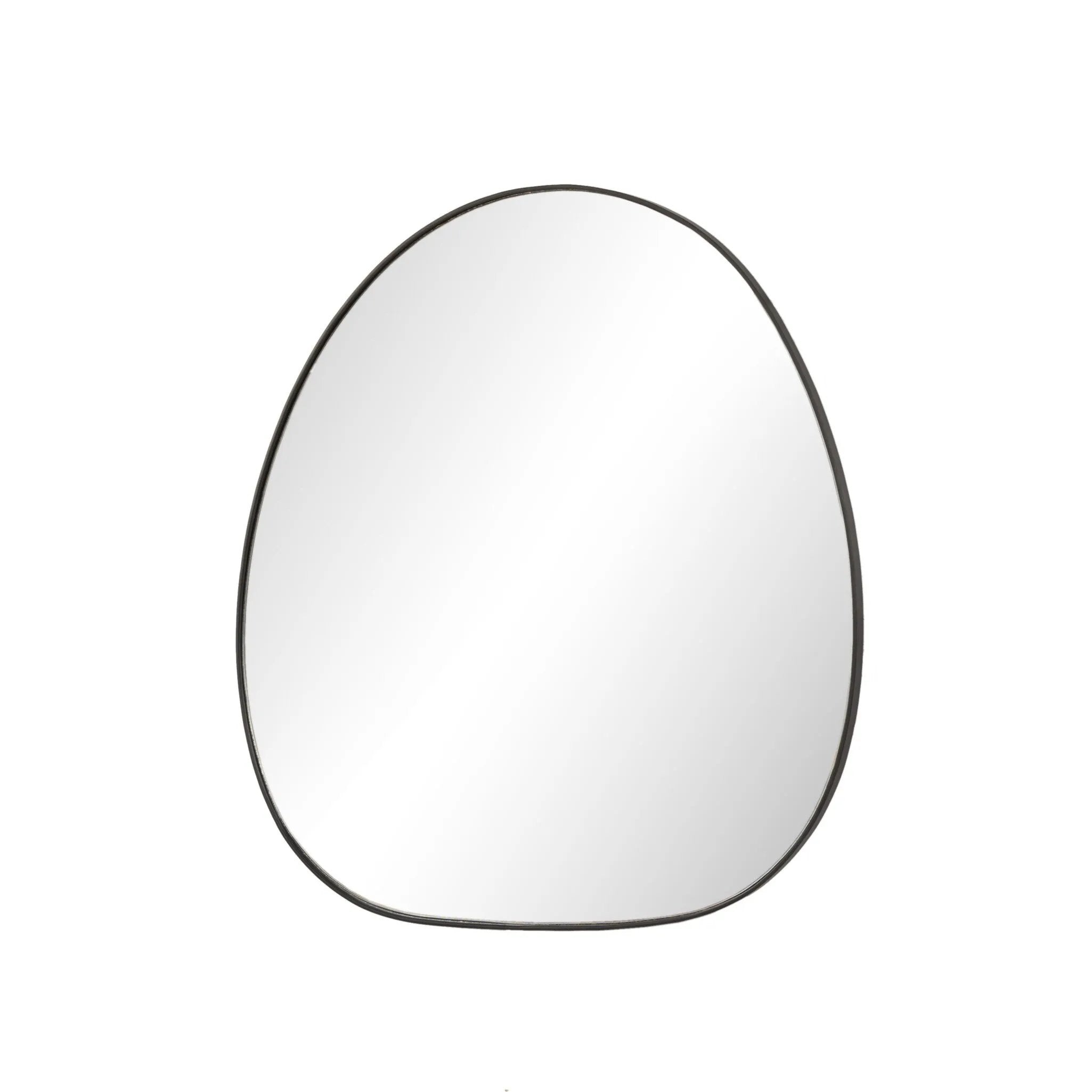 Make your space stand out with a "goes anywhere" wall mirror of soft, fluid lines and asymmetrical shaping. Framed in gunmetal-finished iron, style this mirror in the living room, bedroom or entryway to bring your whole look together Amethyst Home provides interior design, new home construction design consulting, vintage area rugs, and lighting in the Washington metro area.