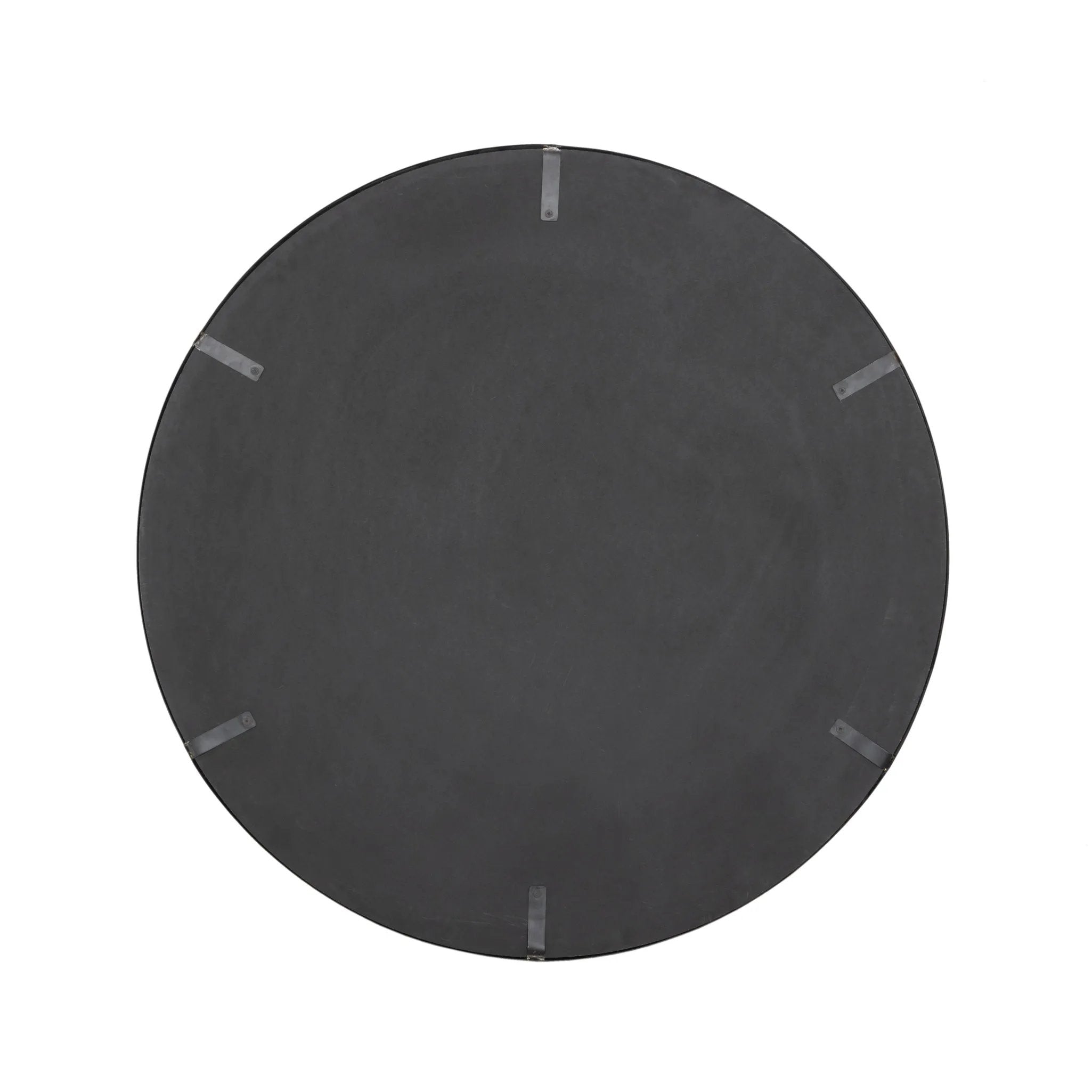 Featuring Convex Iron Matte Black Wall Mirror by Four Hands at Amethyst Home. A slim frame in black-finished iron cradles this oversized mirror's convex curve. Bold yet refined, it amplifies space and light as a captivating focal point.Overall Dimensions: 46.50"w x 5.00"d x 46.50"hWeight : 56.31 lbsMaterials : Iron. Amethyst Home provides interior design, new home construction design consulting, vintage area rugs, and lighting in the Nashville metro area.