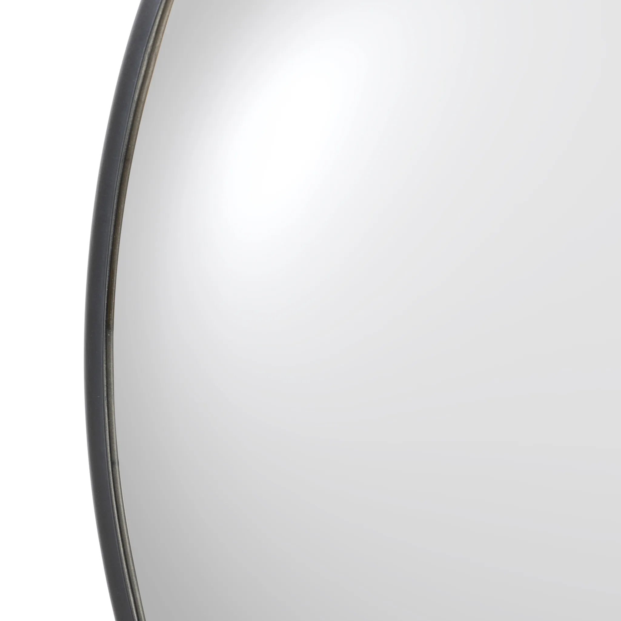 Featuring Convex Iron Matte Black Wall Mirror by Four Hands at Amethyst Home. A slim frame in black-finished iron cradles this oversized mirror's convex curve. Bold yet refined, it amplifies space and light as a captivating focal point.Overall Dimensions: 46.50"w x 5.00"d x 46.50"hWeight : 56.31 lbsMaterials : Iron. Amethyst Home provides interior design, new home construction design consulting, vintage area rugs, and lighting in the San Diego metro area.