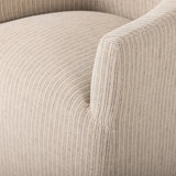 Featuring Cove Laine Navy Dining Chair With Casters by Four Hands at Amethyst Home. A polished form with curved lines and upholstered in a flax/linen blend, this chair brings quiet sophistication to the dining room. Functional casters allow easy movement. This item has limited online distribution and may not be sold on websites without prior approval.Over. Amethyst Home provides interior design, new home construction design consulting, vintage area rugs, and lighting in the Los Angeles metro area.