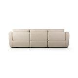 Featuring Crawford Antigo Natural Power Recliner 3-Piece Sectional Sofa by Four Hands at Amethyst Home. A fresh take on the classic recliner. Customize your comfort level with the push of hidden buttons with pieces in our Power Motion collection. Sculpted in light, versatile high-performance fabric. Performance fabrics are specially created to withstand sp. Amethyst Home provides interior design, new home construction design consulting, vintage area rugs, and lighting in the Alpharetta metro area.