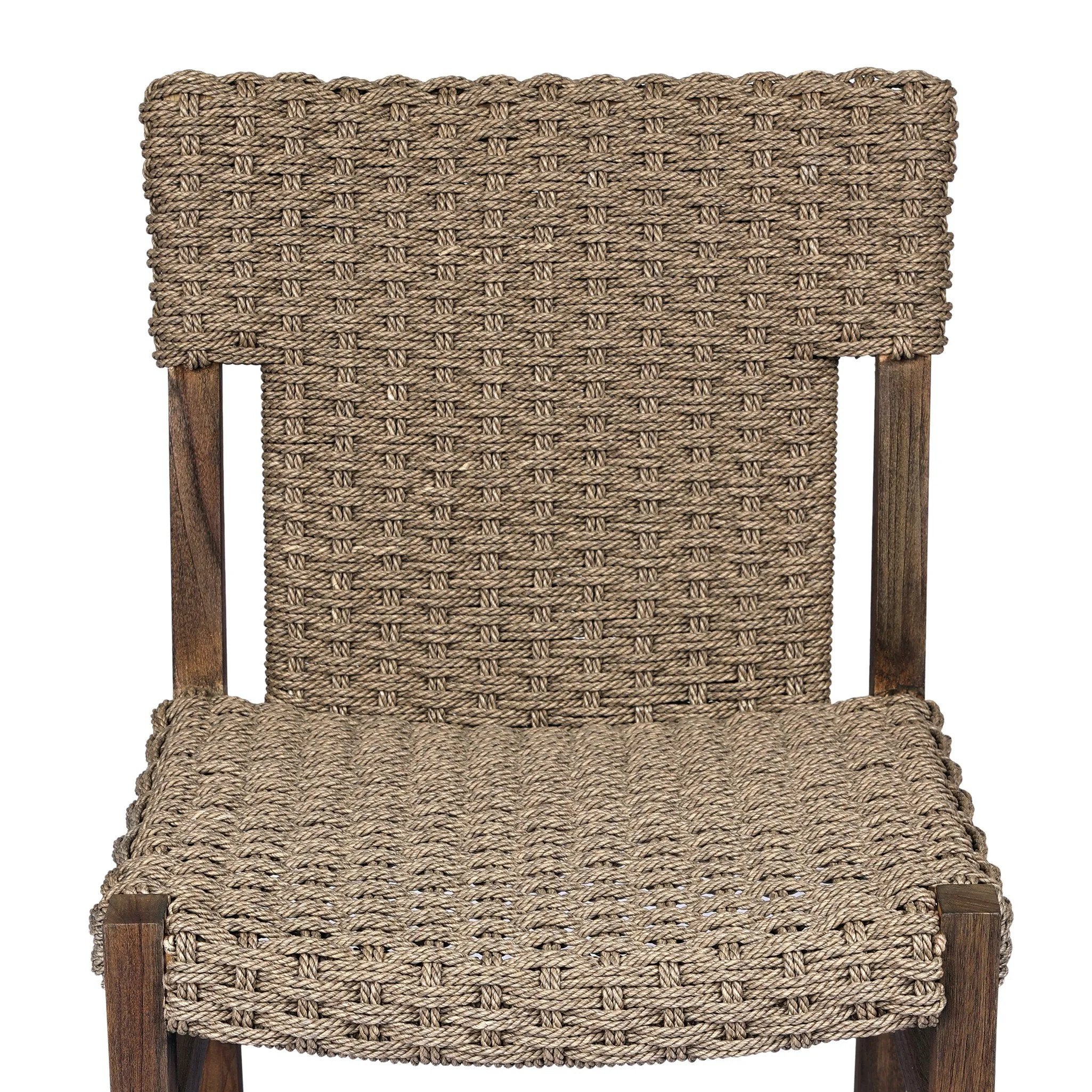 Featuring Cromwell Dark Textured Woven Outdoor Dining Chair by Four Hands at Amethyst Home. Add texture to your outdoor space with a Nordic-inspired dining chair. A subtle sling seat of all-weather wicker crafts a chunky weave, all framed out by FSC®-certified teak. Cover or store indoors during inclement weather and when not in use. Overall Dimensions. Amethyst Home provides interior design, new home construction design consulting, vintage area rugs, and lighting in the Salt Lake City metro area.