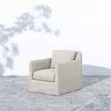 Featuring Dade Outdoor Swivel Chair - Stone Grey by Four Hands at Amethyst Home. This Dade Outdoor Swivel Chair - Stone Grey is a fresh, outdoor-friendly spin on the swivel chair. Removable charcoal slipcover meets style with sensibility. Great in pairs. Cover or store inside during inclement weather and when not in use.
Overall Dimensions: 27"W x 33.75"L . Amethyst Home provides interior design, new home construction design consulting, vintage area rugs, and lighting in the Scottsdale metro area.