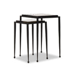 Featuring Dexter Smoked Black Cast Glass Nesting Tables by Four Hands at Amethyst Home. Embrace the mysterious with the Dexter smoked glass nesting tables.  Beautiful smoked glass gives a warm modern vibe while being practical.Overall Dimensions: 16.25"w x 16.25"d x 21.00"hWeight : 52.91 lbsMaterials : Cast Glass, Iron. Amethyst Home provides interior design, new home construction design consulting, vintage area rugs, and lighting in the Boston metro area.
