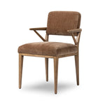 Featuring Deidre Altair Mushroom Dining Chair by Four Hands at Amethyst Home. Pastoral inspiration defines a thoughtfully designed dining chair of toasted oak, while soft earthen upholstery covers a comfortable seat and back. Overall Dimensions: 21.00"w x 23.50"d x 33.25"h. Amethyst Home provides interior design, new home construction design consulting, vintage area rugs, and lighting in the Portland metro area.