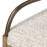 A tribute to traditional artistry and found pieces, this bar stool fluidly combines ash and burnished brass to frame a comfortable S-spring seat. Finished in heavy boucle-like upholstery that features a subtle linear pattern for added depth — creating a luxe, inviting feel. A design collaboration by Amber Lewis and Four Hands. Amethyst Home provides interior design, new home construction design consulting, vintage area rugs, and lighting in the Charlotte metro area.