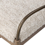 A tribute to traditional artistry and found pieces, this bar stool fluidly combines ash and burnished brass to frame a comfortable S-spring seat. Finished in heavy boucle-like upholstery that features a subtle linear pattern for added depth — creating a luxe, inviting feel. A design collaboration by Amber Lewis and Four Hands. Amethyst Home provides interior design, new home construction design consulting, vintage area rugs, and lighting in the Seattle metro area.