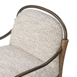 A tribute to traditional artistry and found pieces, this bar stool fluidly combines ash and burnished brass to frame a comfortable S-spring seat. Finished in heavy boucle-like upholstery that features a subtle linear pattern for added depth — creating a luxe, inviting feel. A design collaboration by Amber Lewis and Four Hands. Amethyst Home provides interior design, new home construction design consulting, vintage area rugs, and lighting in the Winter Garden metro area.