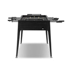 Streamlined for fun. This foosball table features a concrete playing surface and distinctly detailed players in cast aluminum. Rounded square wooden handles and cylindrical metal score counters tie together the sleek, industrial look of this foosball table, finished with tapered cast aluminum legs. Amethyst Home provides interior design, new home construction design consulting, vintage area rugs, and lighting in the San Diego metro area.