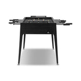 Streamlined for fun. This foosball table features a concrete playing surface and distinctly detailed players in cast aluminum. Rounded square wooden handles and cylindrical metal score counters tie together the sleek, industrial look of this foosball table, finished with tapered cast aluminum legs. Amethyst Home provides interior design, new home construction design consulting, vintage area rugs, and lighting in the San Diego metro area.