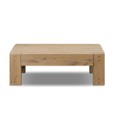 Built from thick-cut oak and veneers with an aged smoked finish, this farmhouse-inspired coffee table features chunky squared legs Amethyst Home provides interior design, new home construction design consulting, vintage area rugs, and lighting in the Nashville metro area.