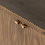 Featuring Etro Tawny Pine Media Console by Four Hands at Amethyst Home. Inspired by retro European design, a character-rich media console is made from solid pine, with mortise and tenon joinery spanning its sides. Door pulls of top-grain leather add a textural finishing touch, while three rear cutouts keep cords out of sight.Overall Dimensions: 78.00"w. Amethyst Home provides interior design, new home construction design consulting, vintage area rugs, and lighting in the Salt Lake City metro area.