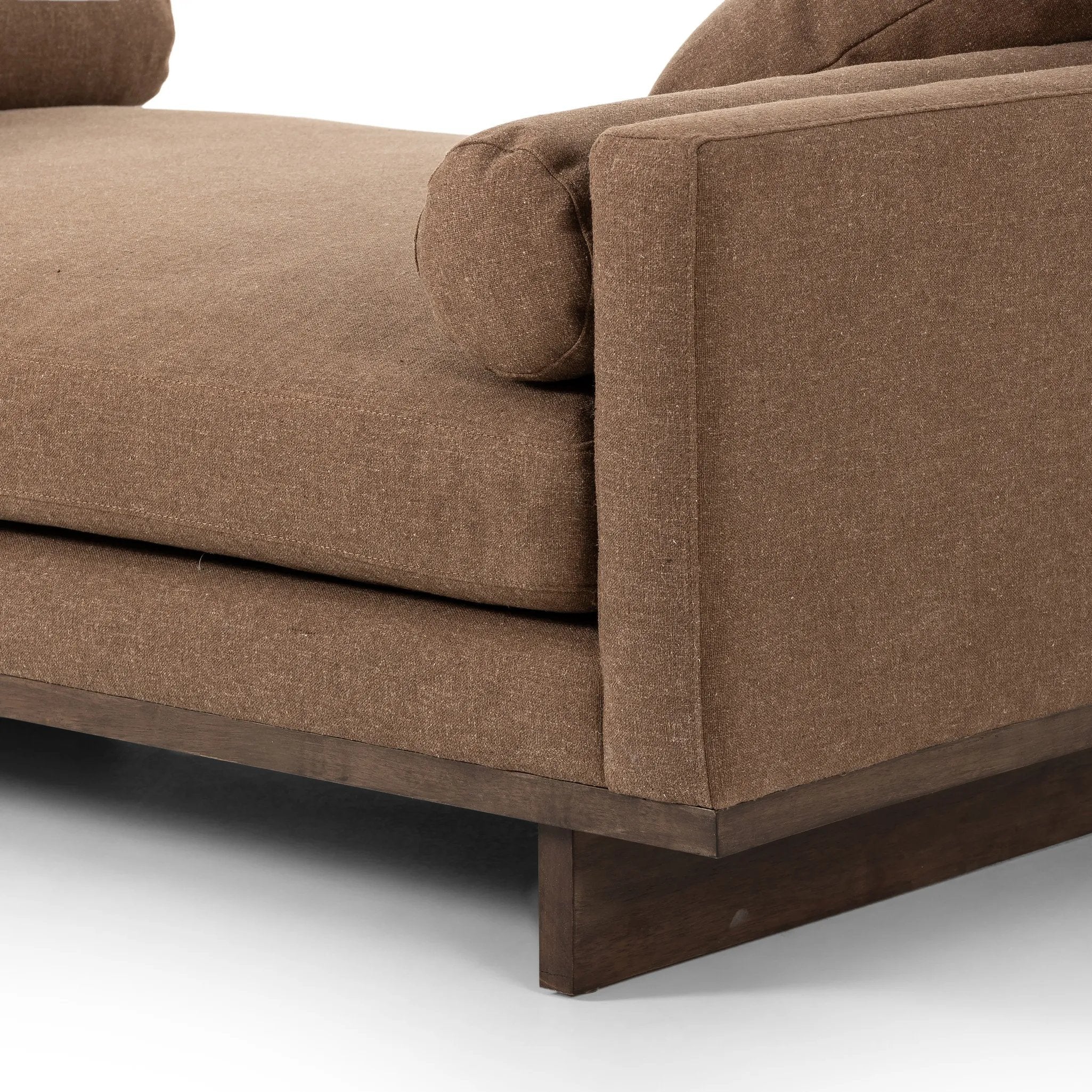 Featuring Everly Antwerp Cafe Tete A Tete Chaise by Four Hands at Amethyst Home. Classic goes contemporary. A cocoa-finished parawood base supports low, deep seating of performance-grade upholstery. Designed with track arms on both ends for a clean touch. Performance fabrics are specially created to withstand spills, stains, high traffic and wear, ensuring long. Amethyst Home provides interior design, new home construction design consulting, vintage area rugs, and lighting in the Tampa metro area.