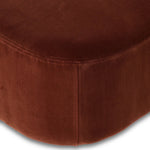 Casual and sculpted, velvety auburn fabric and a pill-shaped chaise take this lounger to the next level Amethyst Home provides interior design, new home construction design consulting, vintage area rugs, and lighting in the Miami metro area.