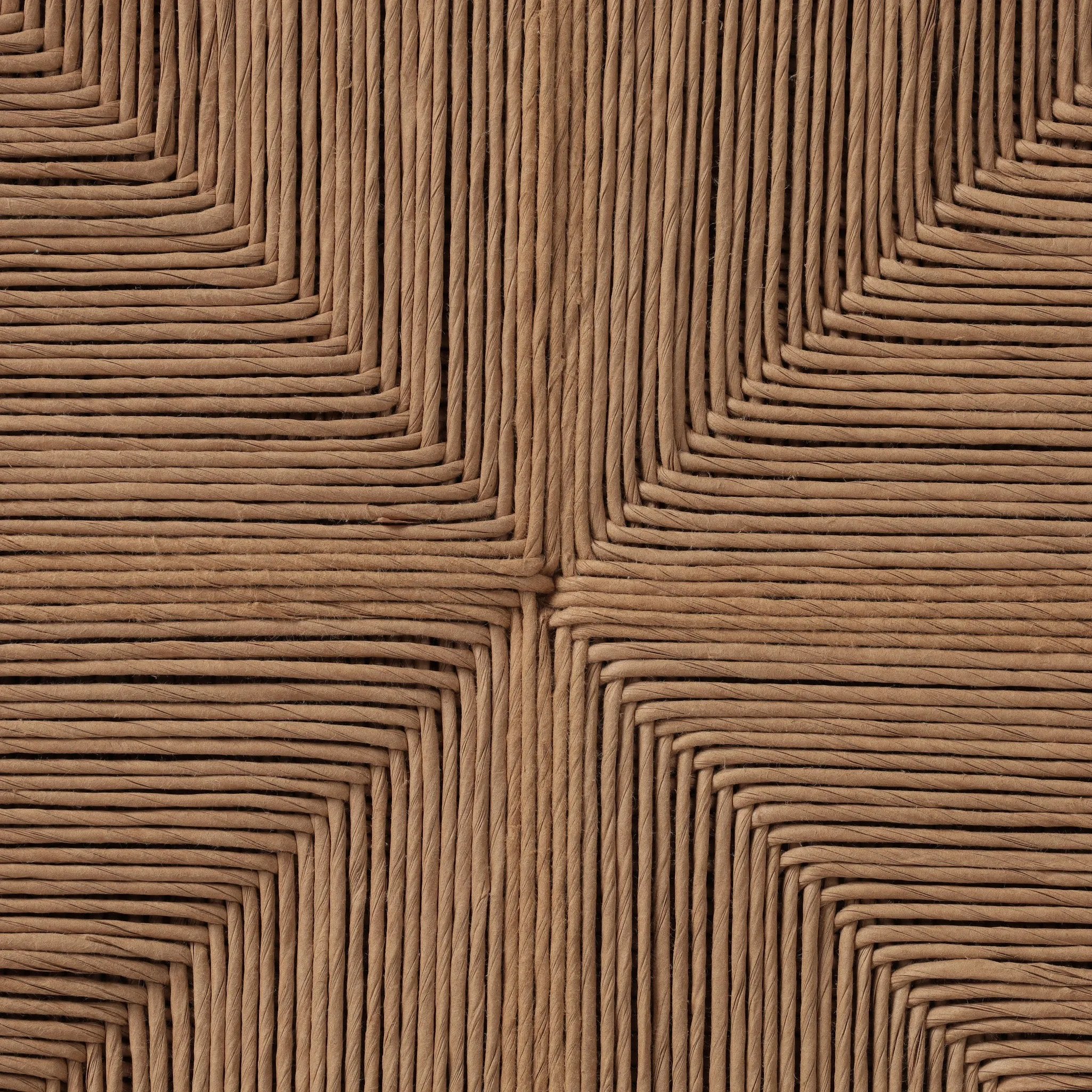 Classic meets current. Simplified turn shaping meets subtly curved legs to elevate a clean, traditional frame of walnut-finished solid ash. A brown top-grain leather cushion complements a back rest of textural paper cord. A design collaboration by Amber Lewis and Four Hands. Amethyst Home provides interior design, new home construction design consulting, vintage area rugs, and lighting in the Park City metro area.
