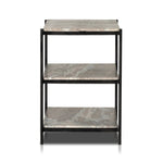 Add a pop of sophistication to any space. Naturally variegated marble hues offer three refreshing tiers of smooth shelving for plenty of space, while hammered grey-finished iron framing places a feminine, high-contrast spin on bedside storage Amethyst Home provides interior design, new home construction design consulting, vintage area rugs, and lighting in the Salt Lake City metro area.