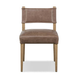 Featuring Ferris Palermo Cigar Dining Chair by Four Hands at Amethyst Home. Mixed materials at their finest. Brown parawood forms a slight, simple frame for squared seating of neutral performance-grade upholstery. Charcoal top-grain leather backing takes this modern-minded dining chair to the next level.Overall Dimensions: 20.00"w x 22.00"d x 32.00"hWeight. Amethyst Home provides interior design, new home construction design consulting, vintage area rugs, and lighting in the Alpharetta metro area.