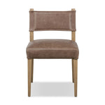 Featuring Ferris Palermo Cigar Dining Chair by Four Hands at Amethyst Home. Mixed materials at their finest. Brown parawood forms a slight, simple frame for squared seating of neutral performance-grade upholstery. Charcoal top-grain leather backing takes this modern-minded dining chair to the next level.Overall Dimensions: 20.00"w x 22.00"d x 32.00"hWeight : 1. Amethyst Home provides interior design, new home construction design consulting, vintage area rugs, and lighting in the Dallas metro area.