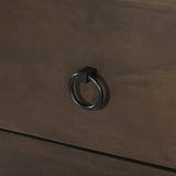 Inspired by French antique design, this dresser stands on round tapered legs with a prominent overhang top. Made of mango wood with cast iron key ring pulls, six drawers make it a versatile addition to the bedroom Amethyst Home provides interior design, new home construction design consulting, vintage area rugs, and lighting in the Alpharetta metro area.