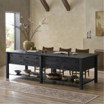 Featuring Gardendale Stained Black Oak Veneer Kitchen Island by Four Hands at Amethyst Home. Introduce elegance and functionality to your kitchen with the Gardendale Stained Black Oak Veneer Kitchen Island. This sleek and sturdy island features a stained black oak veneer, providing a modern and sophisticated look. Perfect for preparing meals and entert. Amethyst Home provides interior design, new home construction design consulting, vintage area rugs, and lighting in the Salt Lake City metro area.