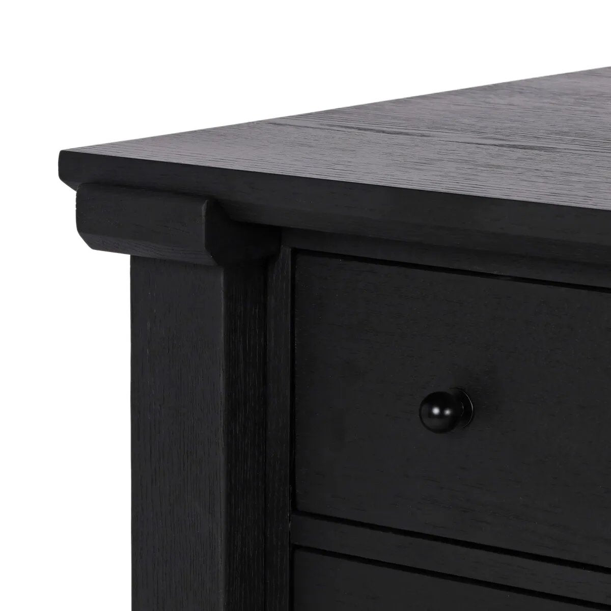Featuring Gardendale Stained Black Oak Veneer Kitchen Island by Four Hands at Amethyst Home. Introduce elegance and functionality to your kitchen with the Gardendale Stained Black Oak Veneer Kitchen Island. This sleek and sturdy island features a stained black oak veneer, providing a modern and sophisticated look. Perfect for preparing meals and entertaini. Amethyst Home provides interior design, new home construction design consulting, vintage area rugs, and lighting in the Washington metro area.