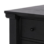 Featuring Gardendale Stained Black Oak Veneer Kitchen Island by Four Hands at Amethyst Home. Introduce elegance and functionality to your kitchen with the Gardendale Stained Black Oak Veneer Kitchen Island. This sleek and sturdy island features a stained black oak veneer, providing a modern and sophisticated look. Perfect for preparing meals and entertaini. Amethyst Home provides interior design, new home construction design consulting, vintage area rugs, and lighting in the Washington metro area.