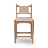 Featuring Haddon Antwerp Natural Counter Stool by Four Hands at Amethyst Home. A curved back wrapped and textural woven paper cord take this everyday counter stool to new heights. Natural nettlewood frames a linen-blend seat for a clean look.Overall Dimensions: 19.75"w x 23.25"d x 39.25"hWeight : 19.51 lbsMaterials : 39% Linen, 35% Cotton, 26% Polyester, Solid . Amethyst Home provides interior design, new home construction design consulting, vintage area rugs, and lighting in the Omaha metro area.