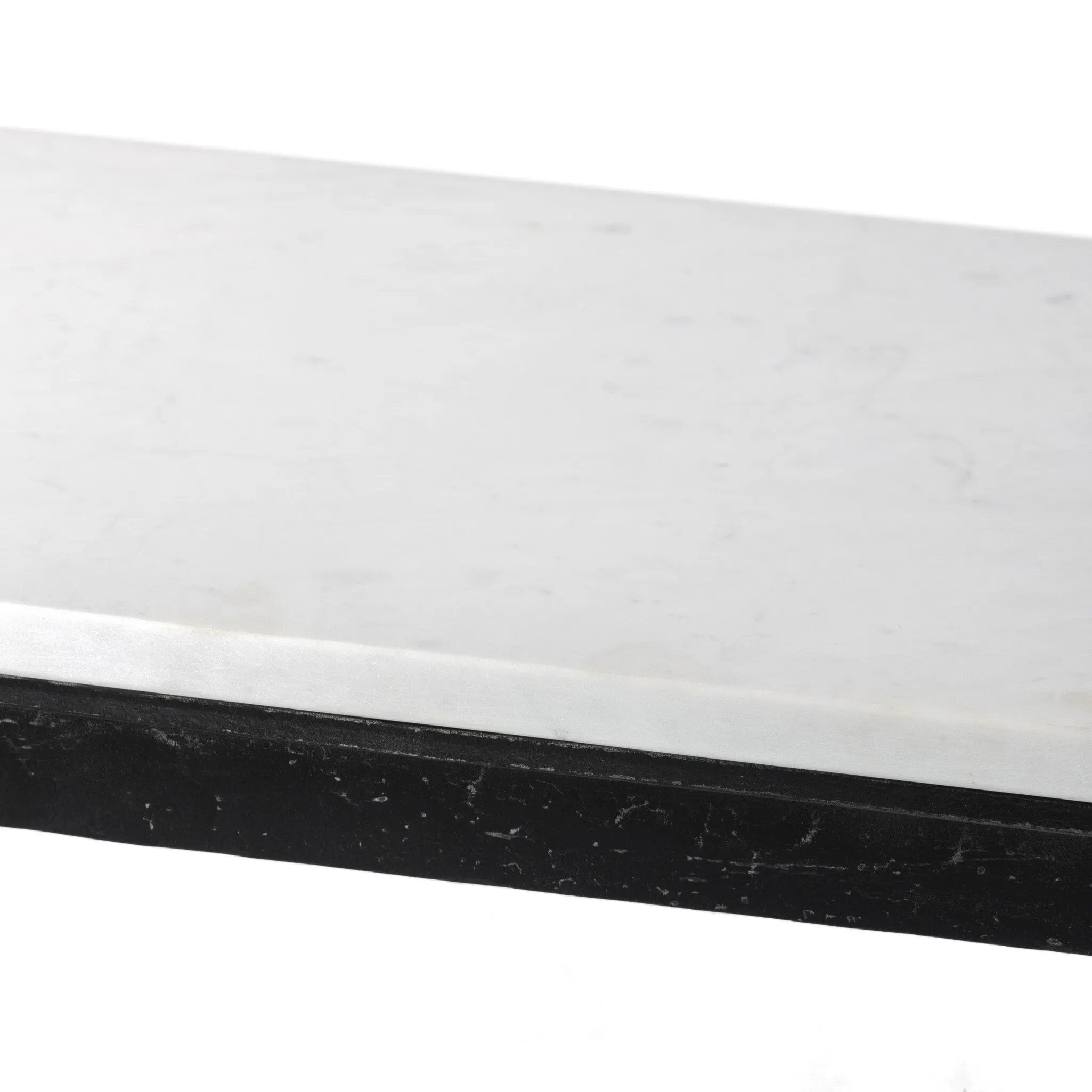 Featuring Hammered White Marble Iron Console Table by Four Hands at Amethyst Home. An open console table pairs a hand-hammered black iron base with a smooth white marble top, crafting a minimalist look with contrast. An open design creates endless possibilities for your media display and storage, or even styled in an entryway. Overall Dimensions: 78.00"w x 20.. Amethyst Home provides interior design, new home construction design consulting, vintage area rugs, and lighting in the Austin metro area.