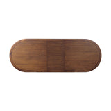 Design with flexibility. Finished in a warm toasted walnut, an oval acacia tabletop, cone-tapered legs and iron detailing speak to Scandinavian modernism. Expansion from 84" to 104" means more space when company calls Amethyst Home provides interior design, new home construction design consulting, vintage area rugs, and lighting in the Park City metro area.