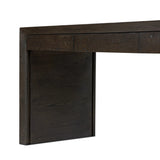 Featuring Henry Charcoal Oak Thick Veneer Desk by Four Hands at Amethyst Home. Made from solid reclaimed oak finished in a rustic charcoal, this slim-profile desk shapes subtly curved corners, bringing a handcrafted look to a minimalist form. Designed in partnership with longtime Four Hands collaborator Thomas Bina and Brazilian designer Ronald Sasson.Overall . Amethyst Home provides interior design, new home construction design consulting, vintage area rugs, and lighting in the Boston metro area.