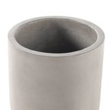 Grey-finished concrete and round shaping make for a naturally sleek planter, indoors or out. Cover or store inside during inclement weather and when not in use Amethyst Home provides interior design, new home construction design consulting, vintage area rugs, and lighting in the Omaha metro area.