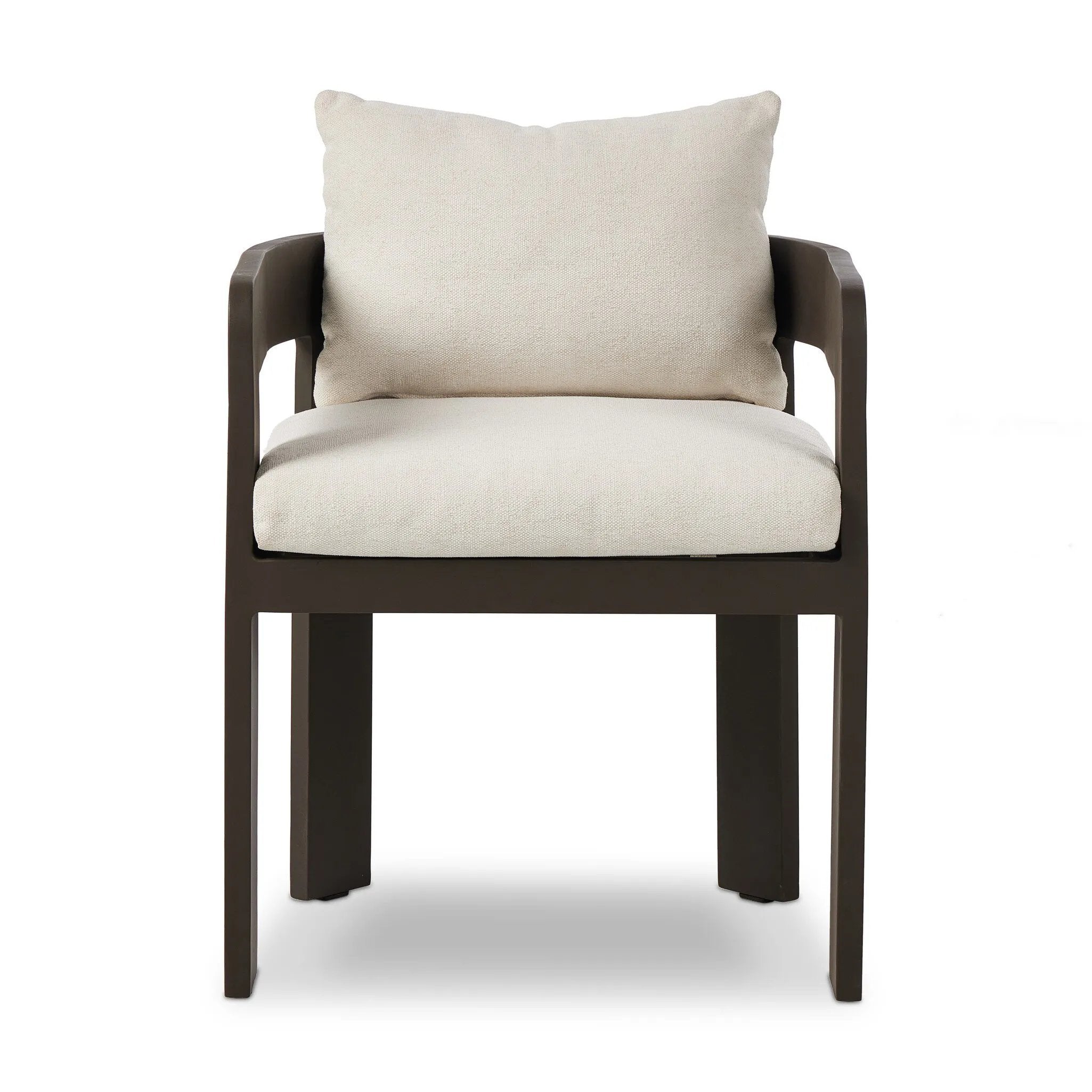 Featuring Jackson Alessi Linen Outdoor Metal Dining Chair by Four Hands at Amethyst Home. Introducing the Jackson Alessi Linen Outdoor Metal Dining Chair, the perfect addition to your outdoor space. Crafted with durable metal and coated in a sleek linen finish, this dining chair combines style and functionality. With its comfortable design, it's the perfect c. Amethyst Home provides interior design, new home construction design consulting, vintage area rugs, and lighting in the Houston metro area.