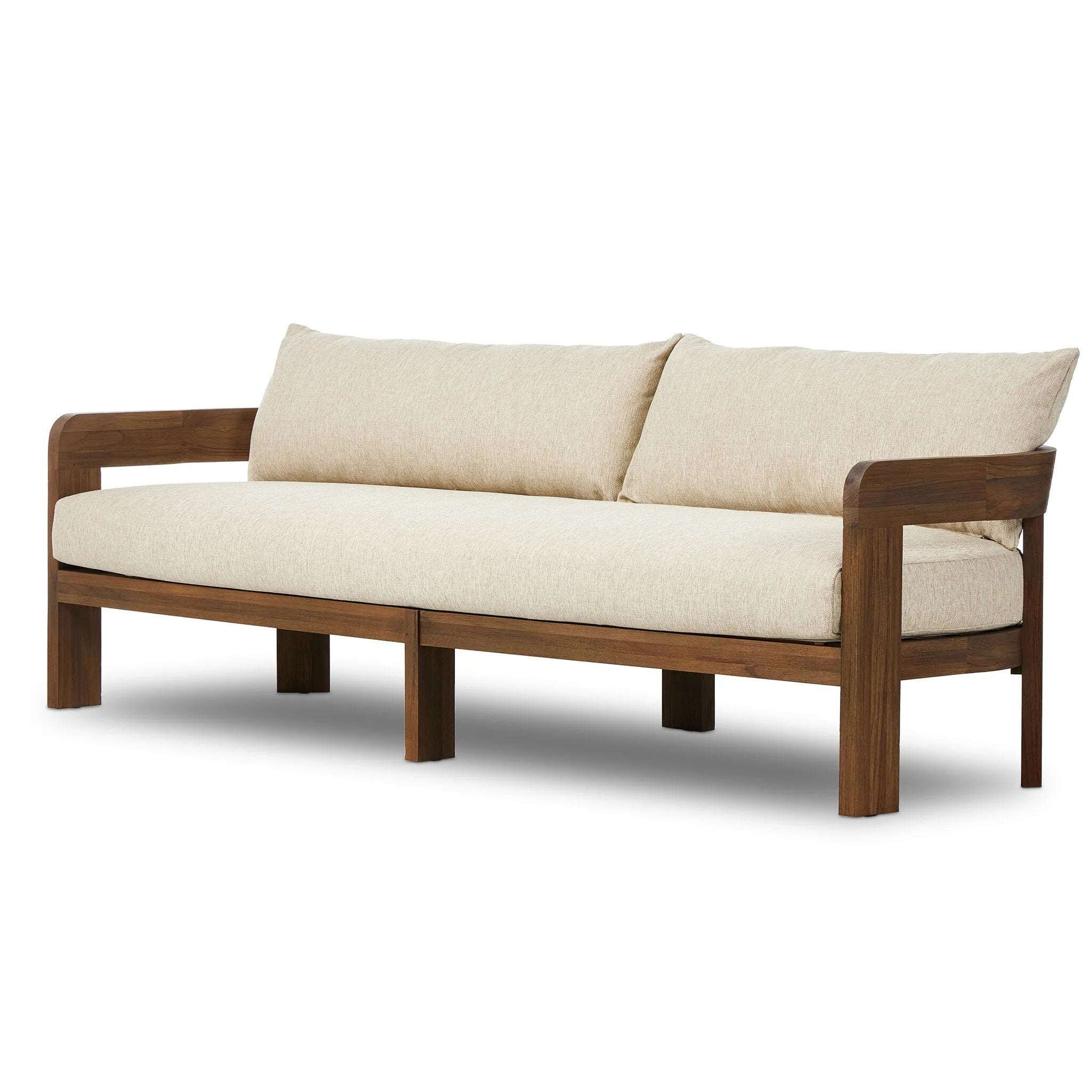 Featuring Jackson Ellor Beige Outdoor Sofa by Four Hands at Amethyst Home. Expertly designed for the outdoors, the Jackson Ellor Beige Outdoor Sofa offers comfortable seating for any outdoor space. Made with durable materials, this sofa is built to withstand the elements and provide a cozy place to relax. 
Overall Dimensions: 33.0" L x 96.0 " W x 33.0" H
M. Amethyst Home provides interior design, new home construction design consulting, vintage area rugs, and lighting in the Des Moines metro area.