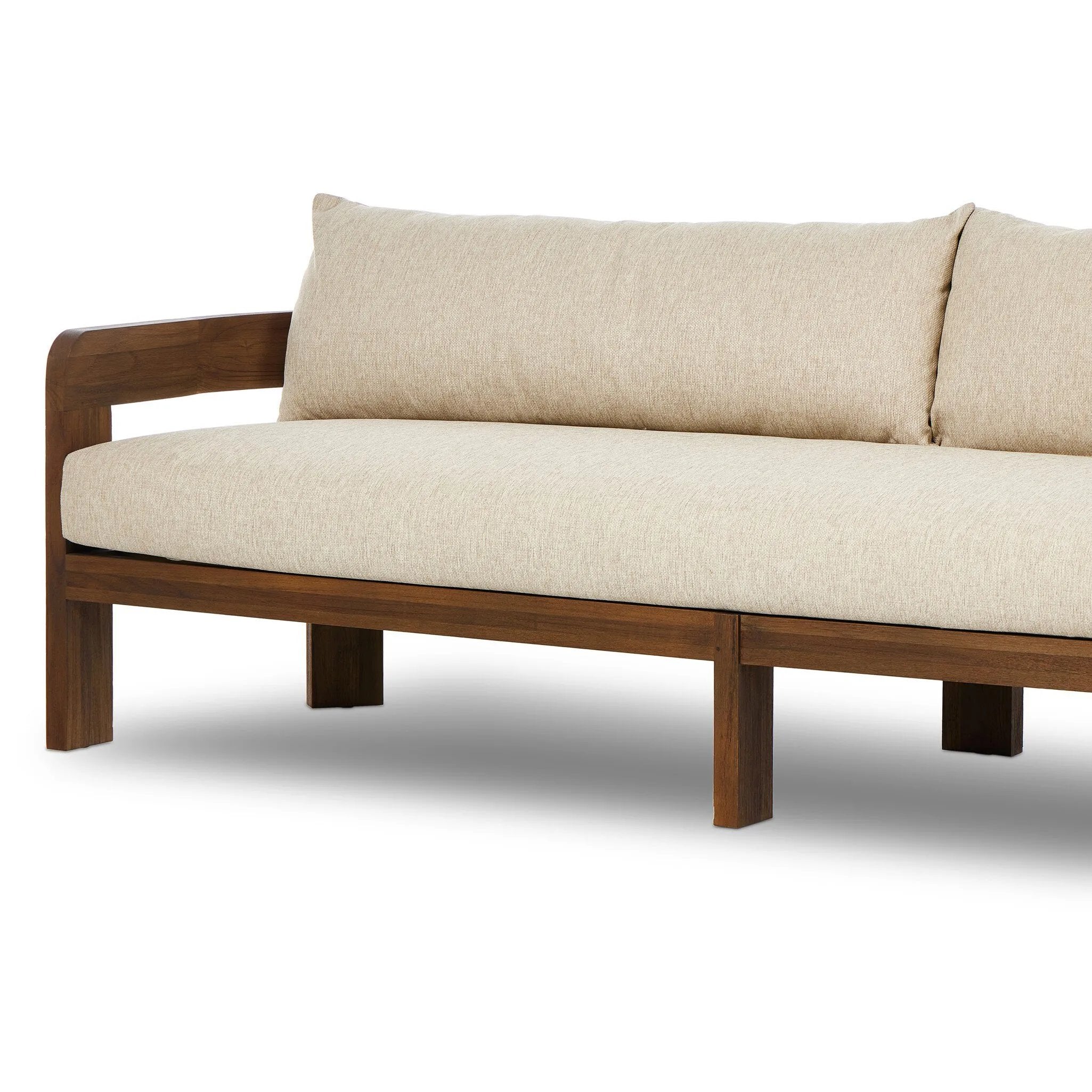 Featuring Jackson Ellor Beige Outdoor Sofa by Four Hands at Amethyst Home. Expertly designed for the outdoors, the Jackson Ellor Beige Outdoor Sofa offers comfortable seating for any outdoor space. Made with durable materials, this sofa is built to withstand the elements and provide a cozy place to relax. 
Overall Dimensions: 33.0" L x 96.0 " W x 33.0" H
Materi. Amethyst Home provides interior design, new home construction design consulting, vintage area rugs, and lighting in the Omaha metro area.