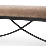 Featuring Jade Altair Mushroom Accent Bench by Four Hands at Amethyst Home. Channel Art Deco with a curved stretcher base of bronzed hammered iron and a velvety seat in a versatile earth tone. Style in the bedroom or entryway to create an extra surface, or in your living space for bonus seating.Overall Dimensions: 70.50"w x 20.50"d x 19.00"hWeight : 83.77 . Amethyst Home provides interior design, new home construction design consulting, vintage area rugs, and lighting in the Des Moines metro area.