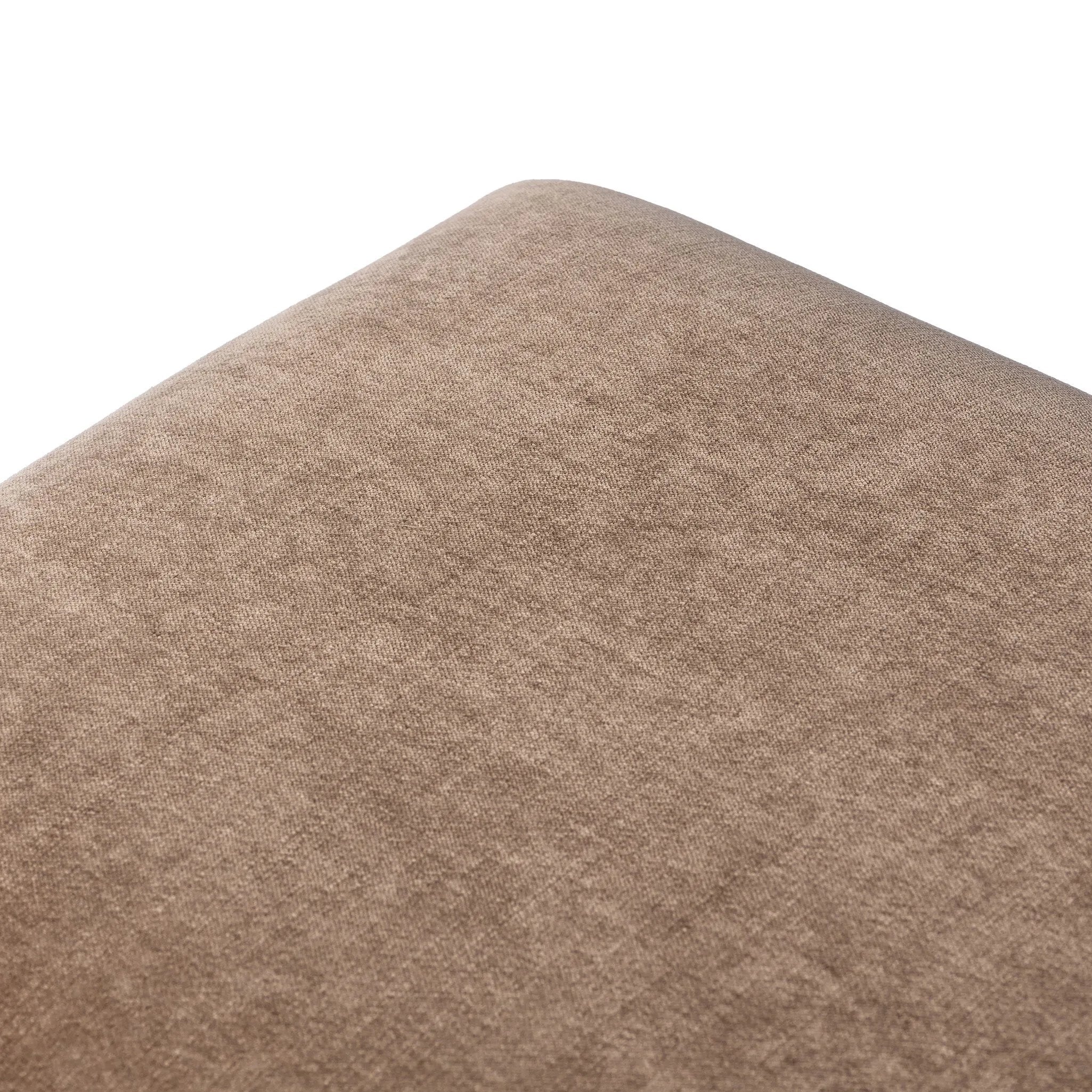 Featuring Jade Altair Mushroom Accent Stool by Four Hands at Amethyst Home. Channel Art Deco with a curved stretcher base of bronzed hammered iron and a velvety seat in a versatile earth tone. Style just about anywhere to create an extra surface or seat. Overall Dimensions: 24.25"w x 20.50"d x 19.00"h. Amethyst Home provides interior design, new home construction design consulting, vintage area rugs, and lighting in the Portland metro area.