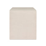 A thick layer of beige painted linen cascades this desk's soft waterfall shape in an eye-catching combination of texture. Crafted atop a mahogany and oak veneer base with rounded corners, this hardworking piece elevates the home-office workspace Amethyst Home provides interior design, new home construction design consulting, vintage area rugs, and lighting in the Houston metro area.