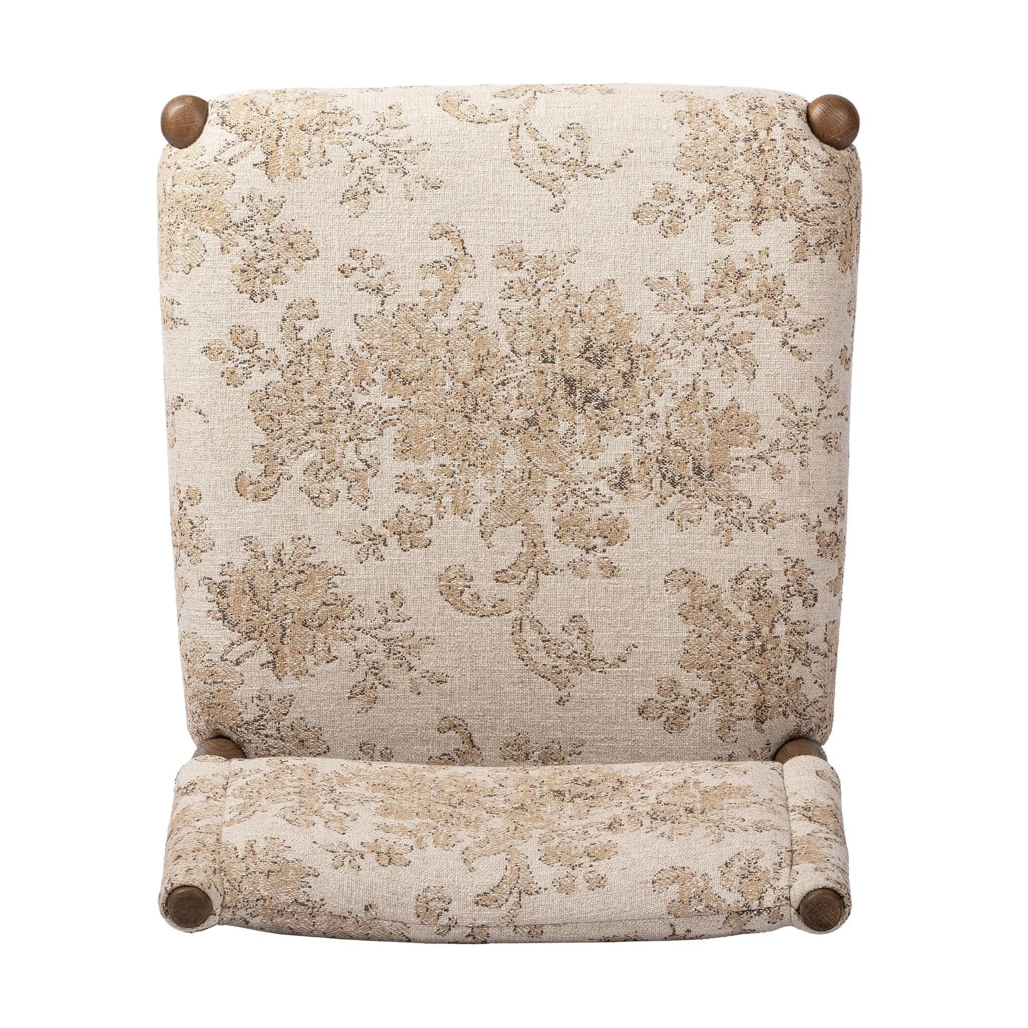 A midcentury-inspired piece brought to modern times. A supportive, sling-style back and seat cushion are upholstered in a soft, velvety fabric, with toasted oak armless framing Amethyst Home provides interior design, new home construction design consulting, vintage area rugs, and lighting in the Charlotte metro area.