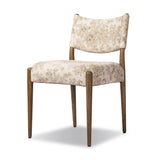 A midcentury-inspired piece brought to modern times. A supportive, sling-style back and seat cushion are upholstered in a soft, velvety fabric, with toasted oak armless framing Amethyst Home provides interior design, new home construction design consulting, vintage area rugs, and lighting in the San Diego metro area.